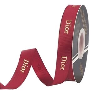 Dior Burgundy Ribbon with Gold Accents